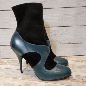 Miu Miu blue & black sock boots